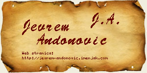 Jevrem Andonović vizit kartica